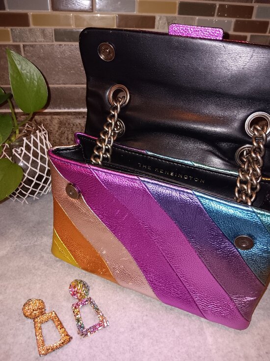 Kurt Geiger Handbags - Kurt Geiger Metallic M bag w/ earrings
